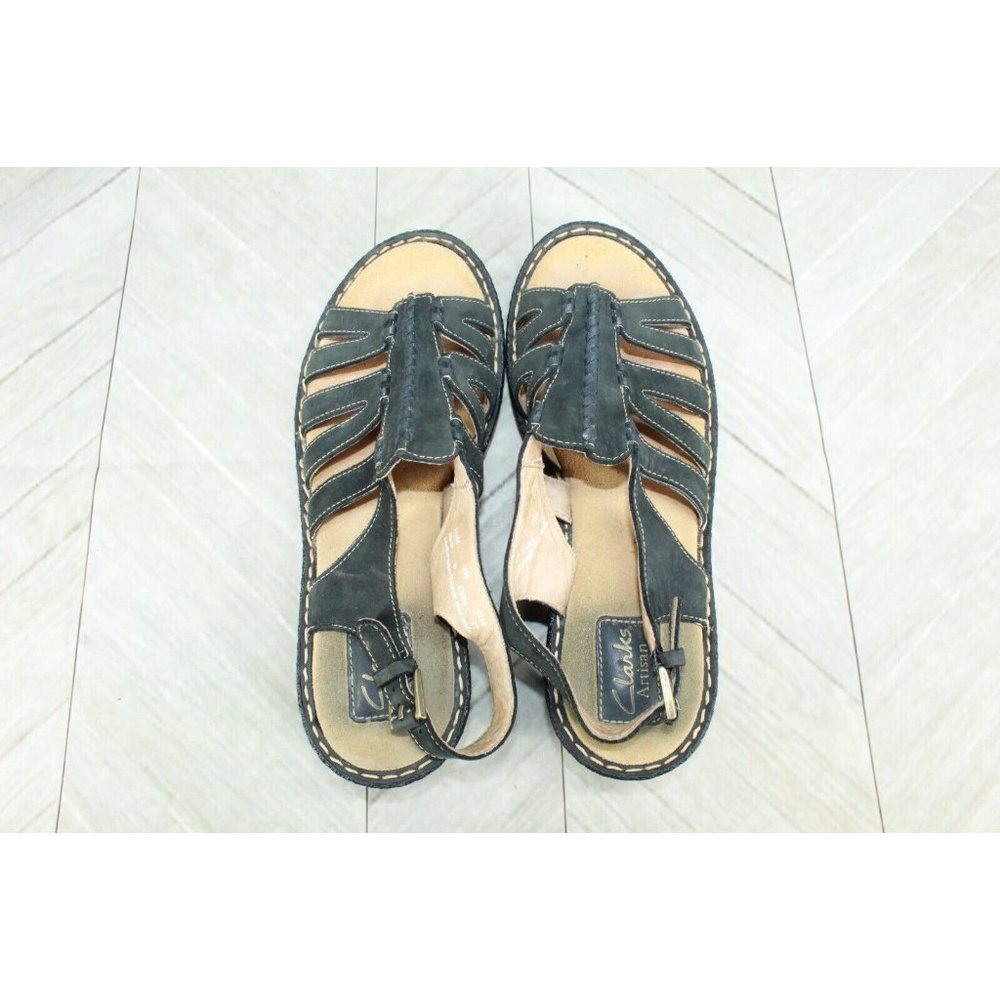 Clarks Lexi Marigold Black Leather Open Toe Ankle Strappy Sandals Size 9 M - Picture 9 of 9